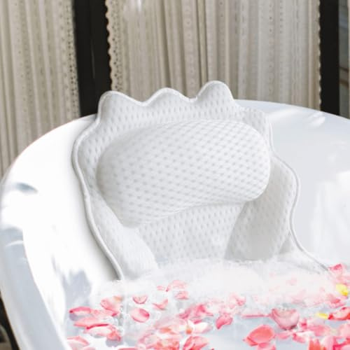 King Mills Badewannenkissen in Übergröße für Badewanne, Badewannenkissen Luxus-Badewannenkissen, ergonomisches Badewannenkissen für Kopf und Nacken mit weichem 4D-Air-Mesh-Gewebe, passend für alle