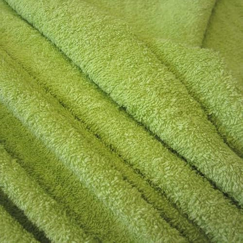 Werthers Stoffe Stoff Meterware Frotté Frottee hellgrün kiwi reine Baumwolle weich 0,5