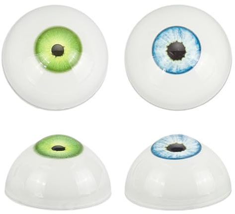 PH PandaHall 4pcs Realistische Augen 32mm Scary Augäpfel Acryl Craft Augen Halbrunde menschliche Augen Große Augenkugeln für Party Dekoration Kunst Skulpturen Requisiten Puppen machen, blau und grün