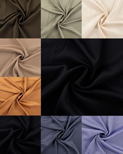 Viskose-Satin Viskosesatin | für Blusen, Kleider, Hosen | uni | Meterware | ab 50x140cm (Schwarz)