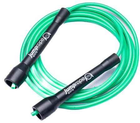 Corde à sauter professionnelle Speed Champion (diamètre 5 mm/longueur de la corde 3,0 m – réglable) (noir/vert fluo)