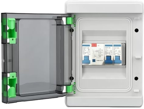 2 Way RCD Consumer Unit: PRITOK Circuit Breaker Consumer Unit, 63 Amp 30mA with 6 x MCBs 6 Amp and 32 Amp, Ideal for Garage, Caravan, Shed, Workshop