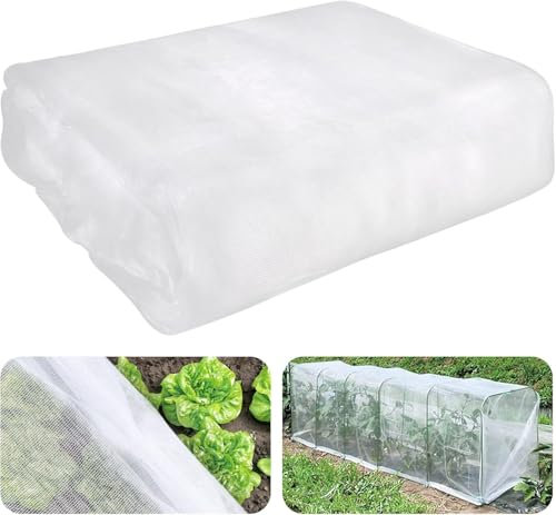 3m x 4m Insect Netting Mesh Garden Netting Fine Mesh Butterfly Garden Netting for Vegetables Plants Fruits Flowers Crops Greenhouse Row Covers Raised Bed Barrier Screen Birds Protection Netting