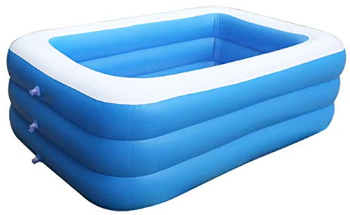 Dyqyym Piscine gonflable familiale pleine grandeur piscine gonflable pour enfants – Grande piscine hors sol rectangulaire gonflable épaisse pour les tout-petits