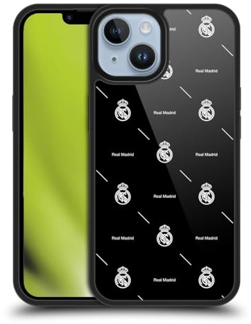 Head Case Designs Offizielle Real Madrid CF Weißes Logo-Muster Legende Gel Armour Hülle [Militärischer Schutzgrad] kompatibel mit Apple iPhone 14