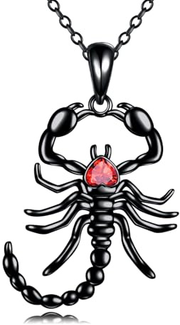 YAFEINI Skorpion/Fuchs Kette für Damen 925 Sterling Silber Tier Anhänger Halskette Kristall Tier Schmuck Muttertag Geschenk für Frauen und Mädchen