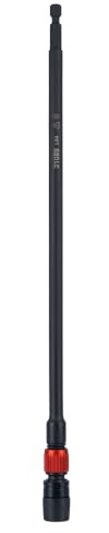 Klein Tools 31089 12-Inch Dual-Lock Extension, 1/4-Inch Hex Shank Impact Bit Holder, Quick-Release Locking Mechanism with Secondary Twist Lock, Compatible with Impact Drivers and Drills