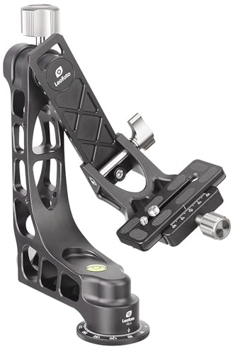 Leofoto PG-1 Gimbal Head for Tripod Heavy Telephoto Lenses, Professional CNC Aluminum Alloy Camera Tripod Head,Arca-Swiss Clamp and 3/8-16 Mounting Hole, Max Load to 25kg/55.12lb (PG-1 Black)