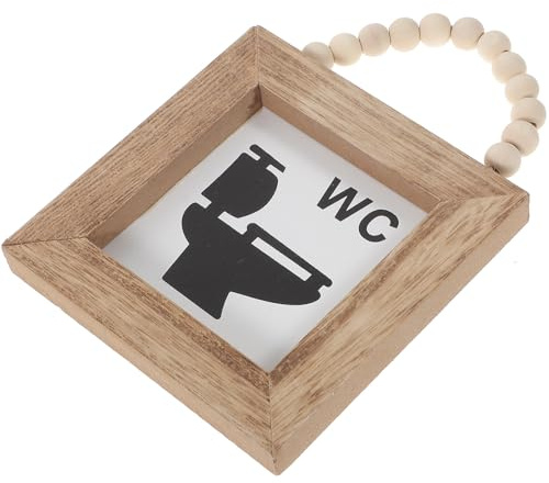 FESTFENDS Letrero de Pared de Madera para Baño Rústico, Colgante Decorativo Unisex, Placa para Puerta Wc, Señal de Lavabo para Interiores y Decoración de Pared