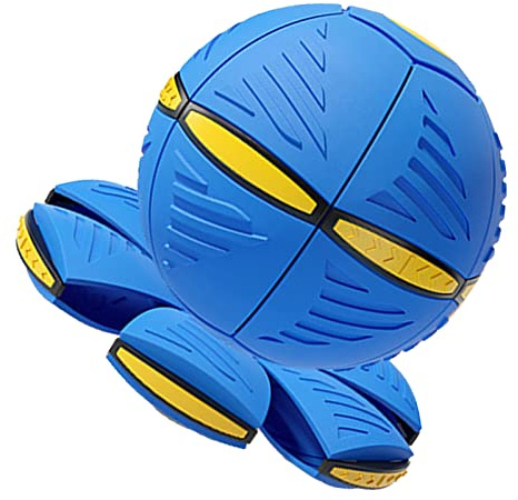Yinhing Flying Saucer Deformation Disc with Light for Interactive Parent Play Soft Flexible Design Multi Functional Toy for Kids Pets (Blue)