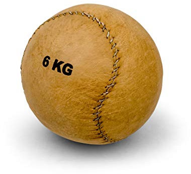 Vinex Robuster, runder Medizinball aus Leder mit 2 Panelen - 6 kg