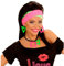 NET TOYS Neon Halskette und Ohrringe 80er Jahre Schmuck Set Ohrclips Halsschmuck Hals Kette Ohr Ring Modeschmuck Ohren Clips Kostüm Kleidung Verkleidung Accessoires