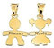 2 ciondoli a forma di 2 bambini da dividere, bimbo e bimba, in argento 925. Incisione gratuita. Originale MOUN.