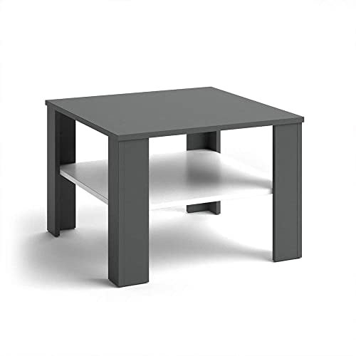 Vicco Couchtisch Homer, Anthrazit/Weiß, 60 x 60 cm