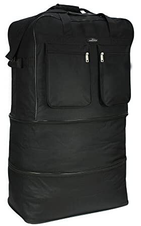 ARIANA Double Extra Large Strong Expandable Cargo Zipper Duffle Wheeled Travel Bag -855 (40 - H105xW57xD39cm)