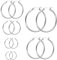 LEEQ 6 Paare Edelstahl Ring Ohrringe Set Ohr Hoop Rund Ohr Ringe Set, 6 Größen