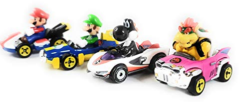 Hot Wheels Mariokart Exklusives Yoshi P-Wing Mario Bowser Luigi Set 4-teilig schwarz