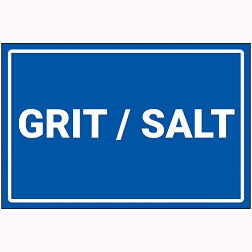 V Safety Grit/Salt Sign - 300mm x 200mm - Self Adhesive Vinyl