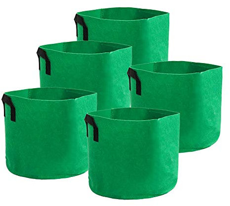 ValueHall 5 pièces Sac de Plantation Aération Tissu Pots Sacs à Plantes en Non tissé Sacs de Culture pour Légumes avec Poignées pour Jardin Maison V8020C (18 Litre)