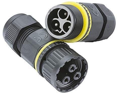 IP68 16A Underwater Weatherproof Waterproof Inline 2 3 Way Cable Connector Junction Box Pool Pond Wiring Connection Outdoor Plug Socket Electrical Enclosure (Plug and Socket Connector)