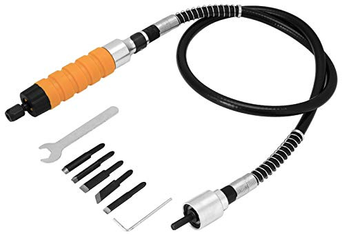 PUSOKEI Electric Woodworking Carving Chisel, Engraving Knife Tool Set for Wood, 5 Blades Wrench Soft Tube