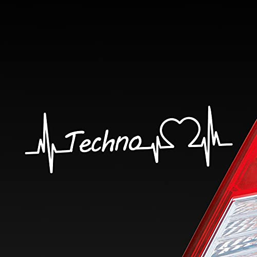 Hellweg Druckerei Auto Aufkleber Techno Puls Herzschlag Fun Sticker Heckscheibenaufkleber Autoaufkleber