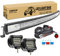 RIGIDON 52 Zoll 130 cm 675W gebogene led lichtleiste mit 12v kabelbaum kit, 2x 4 zoll spot led arbeitsscheinwerfer, Wasserdicht warmweiß offroad beleuchtung für Auto Offroad LKW KFZ Traktor 4x4, 6000K