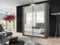 GSW Bedroom Furniture Modern Full 2 and 3 Mirror Sliding Door Wardrobe With Shelves And LED Light, Hanging Rail (203CM, Gray)