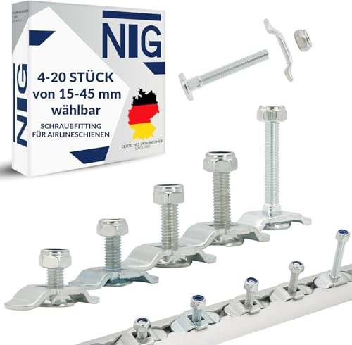Schraubfitting für Airlineschiene (1-20 Stück) Fitting Single Endbeschlag - Set 10 Stück - 15 mm