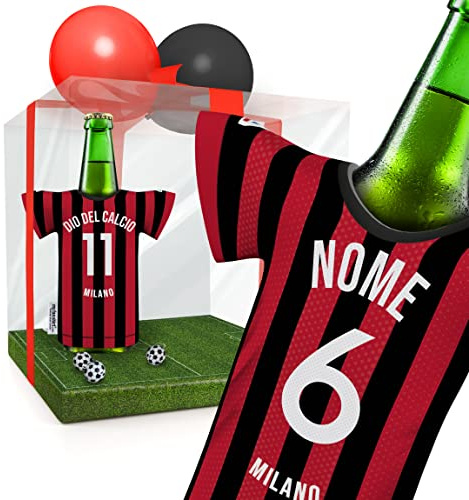 Männer Geschenk Box für Milan Fans PERSONALISIERBAR | Fanartikel Geschenk-Set Mann Freund Opa Bruder Vatertag Geburtstag Weihnachten Ostern | Trikotkühler by MyFanShirt DEIT