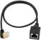 Duttek Cat8 40Gbps 2000Mhz Left Angle Ethernet Cable Extender - 8P8C Crystal Head RJ45 Network Cable Connector for Notebook, Switch, Desktop PC - 0.5m