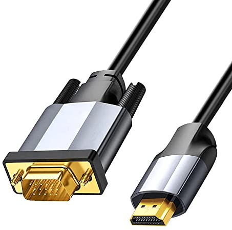 Eono Câble HDMI vers VGA, 1m 1080p Full HD Câble Adaptateur HDMI vers VGA en Plaqué Or Compatible avec Ordinateur, PC, Laptop, TV, Moniteur, HDTV, Projecteur, Écran