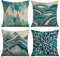 OCEUMACO Leinen Kissenbezug 50x50 Modern Petrol Marmor Kissenhülle 4er Set Dekokissen Sofakissen Bezug für Couch Sofa Landhausstil Muster Kissen Kissenbezüge Deko Zierkissen Couchkissen Outdoor