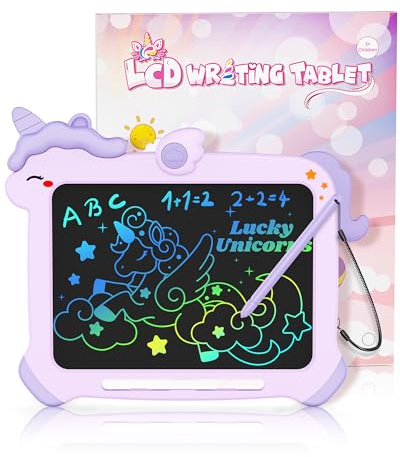 Bravokids LCD Zaubertafel für Kinder, 8,5 Zoll Kinderspielzeug Board Schreibtafel,Mädchen Pädagogisches Lernendes Einhorn Spielzeug Maltafel, Geburtstagsgeschenke für 3 4 5 6 7 Jahr (Lila)