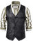 MakingDa Cowboy-Weste, Wildleder, V-Ausschnitt, lässig, klassisch, Vintage, Lederweste, Westernkostüm, Schwarz , L