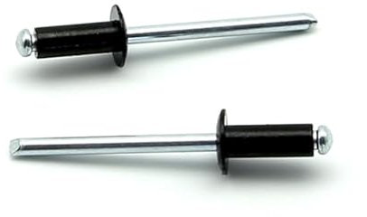 Rivetti a strappo STANDARD Alluminio/Acciaio Testa Tonda Verniciato Nero RAL 9005 4,0x12 ISO15977 Spessore serrabile 6.5-8.5mm - Confezione da 500 pezzi