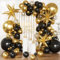 KARLURE Schwarz Gold Luftballon Girlande Kit Silvester Deko 2025, 137 Luftballons Schwarz Gold Set für Geburtstagsdeko Geburtstag Party Neujahr Abschlussfeier Abschluss Jugendweihe Deko