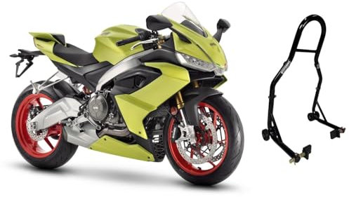 Cavalletto alzamoto alza moto per alzare sollevare la ruota gomma posteriore di dietro dell' Aprilia rs 660 retrotreno