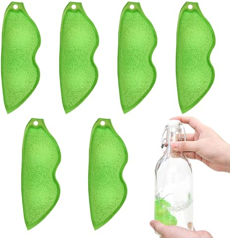 Ellxen 6pcs Nettoyage Bouteille en Forme Haricots, Éponge de Nettoyage de Bouteilles,éponge de Bouteille résistante à la Chaleur,Haricot Nettoyage Bouteille Réutilisable, Nettoyage Bouteille