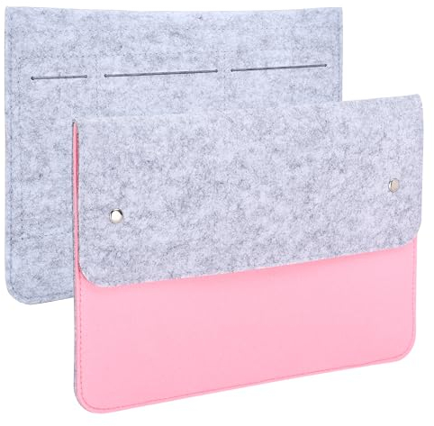 Sølmo Laptop Hülle 13 Zolle - Schutzhülle für 13-Zoll-Laptops und Tablets - MacBook Air Hülle - Stoß-, Kratz-, Spritz- und Staubschutz - Stilvoll und strapazierfähig - 36,5x25,5 cm - Grau & Rosa
