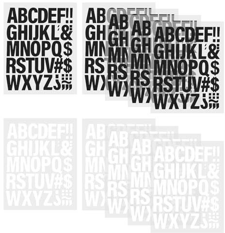 SLEEKEE 10 hojas de letras de transferencia de calor, diseño creativo personalizado, adecuado para logotipos de tela, impresión de ropa, decoración de manualidades (negro, blanco)