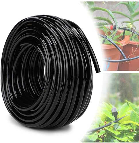 EFUTURETIME Tubi Irrigazione a Goccia 4 mm, Tubo per Irrigazione a Goccia 20m Micro Tubo per Irrigazione a Goccia per Giardino, Orto, Industria