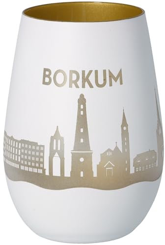 Goodtimes Windlicht Borkum Skyline (Weiß & Gold)