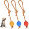 3 Stück Hundeball Mit Schnur,5/30 Cm Hundespielzeug Ball Mit Seil, Weich Und Flexibel, Wurfball Hund, Elastischer Wurfball,Steigern Sie Die Liebe Ihres Hundes Zu Ihnen,Geeignet Für Hunde Aller Größen