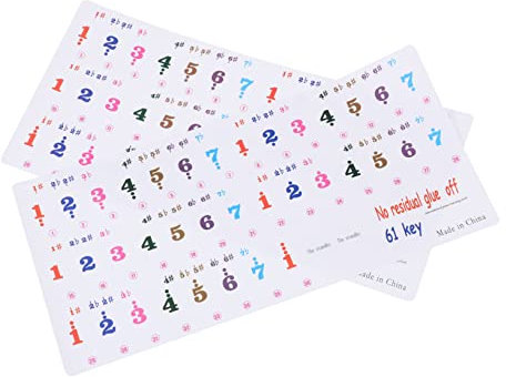 BESTonZON 2sheets Electronic Organ Keyboard Stickers Piano Sticker Labels for Keyboards for Music Instrument Supplies for Piano Keys Practice