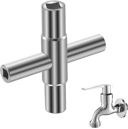 - Chiave inglese 4 vie, chiave in acciaio con chiave | Chiave inglese per rubinetto, chiave incrociata, chiave acqua incrociata per rubinetti
