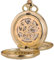 ManChDa Taschenuhr - Taschenuhr mit Kette Mechanisch Doppelte Abdeckung Taschenuhren Steampunk Skelett Antike römische Ziffern Handaufzug Fob Uhr für Herren + Geschenk Box | Gold