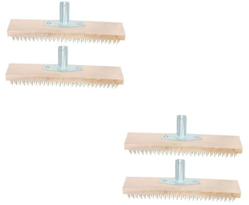 Supvox 4stücke Drahtbesen Mit Langem Griff Moosentferner Kupferbeschichtetem Effektive Für Garage Garten Balkon Und Für Böden Und Wände
