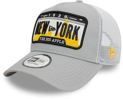 New Era Trucker Cap New York Big Apple Kappe verstellbar gebogener Schirm Mesh grau - One-Size