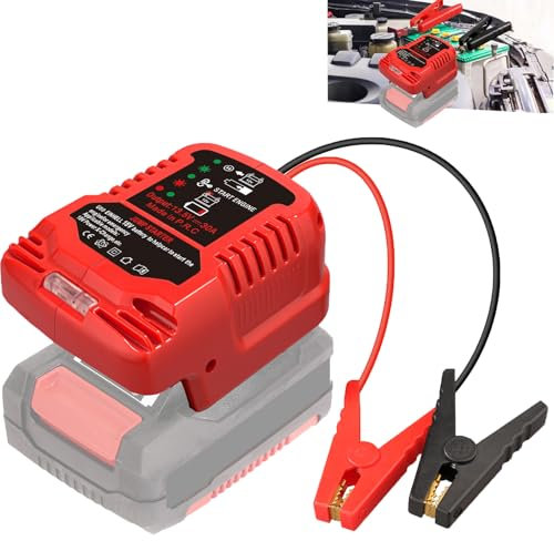Auto-Batterie-Starthilfe-Adapter kompatibel mit Einhell Power X-Change 18 Volt Batterie, Batterie-Starter-Adapter für bis zu 3,5L Gas oder 3,5L Diesel-Motor mit 11AWG Jump Kit Kabel